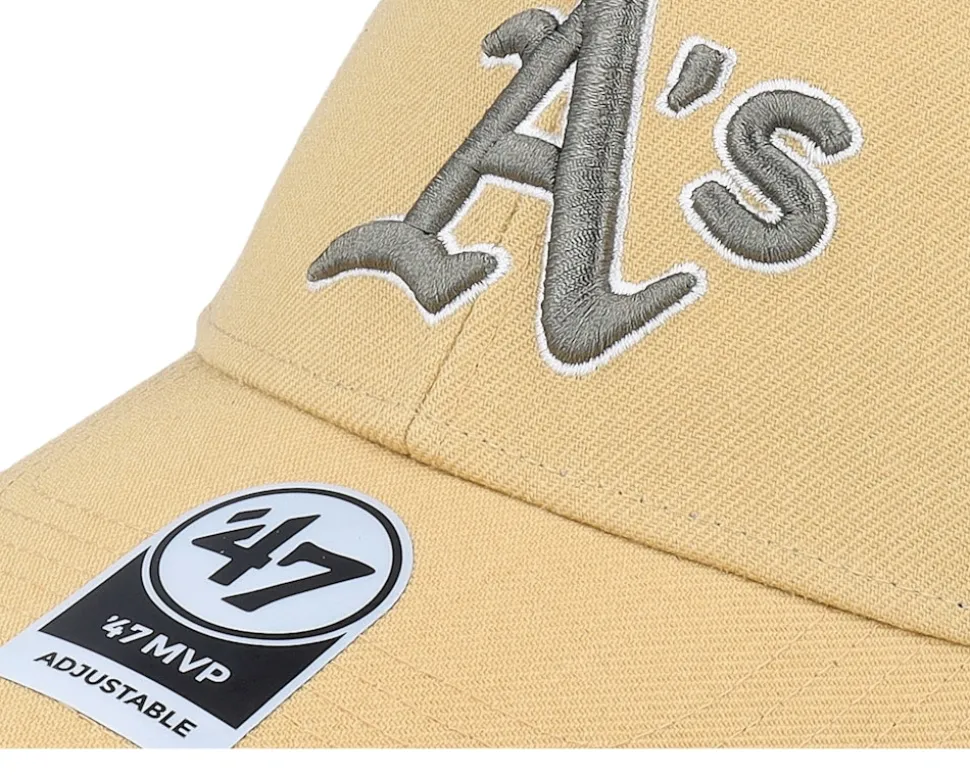 Oakland Athletics Sure Shot Snapback Mvp Light Tan Adjustable - 47 Brand