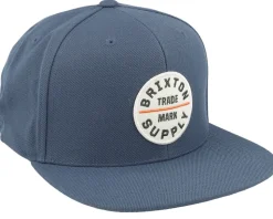 Oath III Flint Stone Blue/White Snapback - Brixton