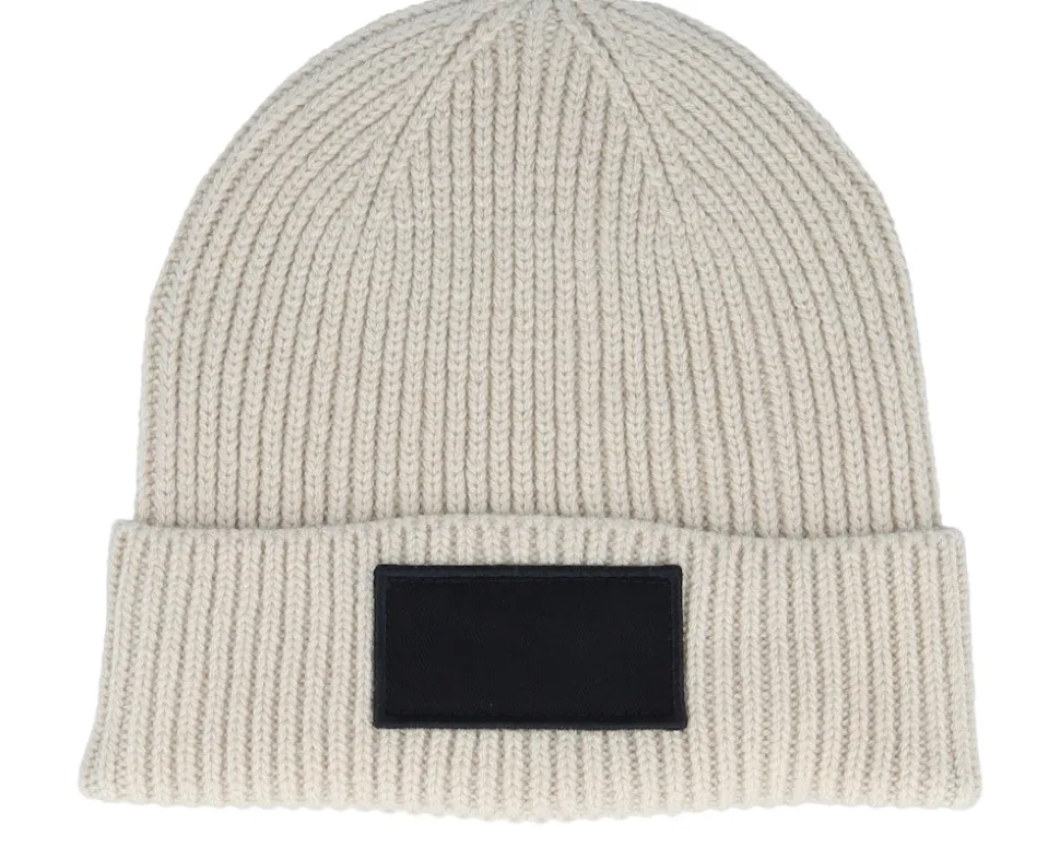 Oatmeal/Black Fashion Patch Cuff - Beechfield