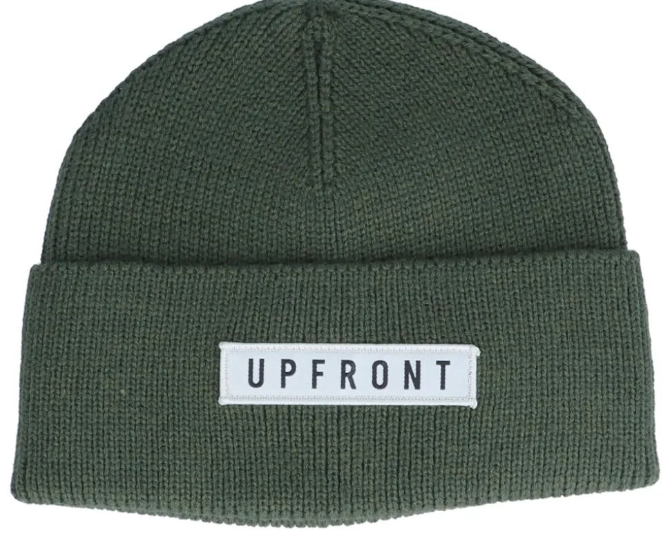 Ocean Knit Beanie Olive Cuff - Upfront