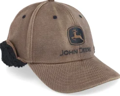 Oil Cotton Sherpa Lining Brown Earflap - John Deere