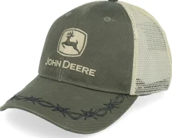 Oil Skin Look W/Mesh Back Olive Trucker - John Deere