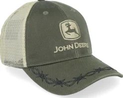 Oil Skin Look W/Mesh Back Olive Trucker - John Deere