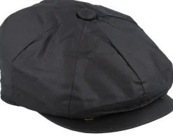 Oilcloth Newsboy Cap Black Flat Cap - Jaxon & James