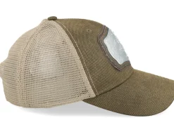 Oilskin Look Belt Buckle Brown/Khaki Trucker - John Deere