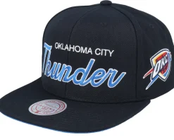 Oklahoma City Thunder Team Script 2.0 Black Snapback - Mitchell & Ness