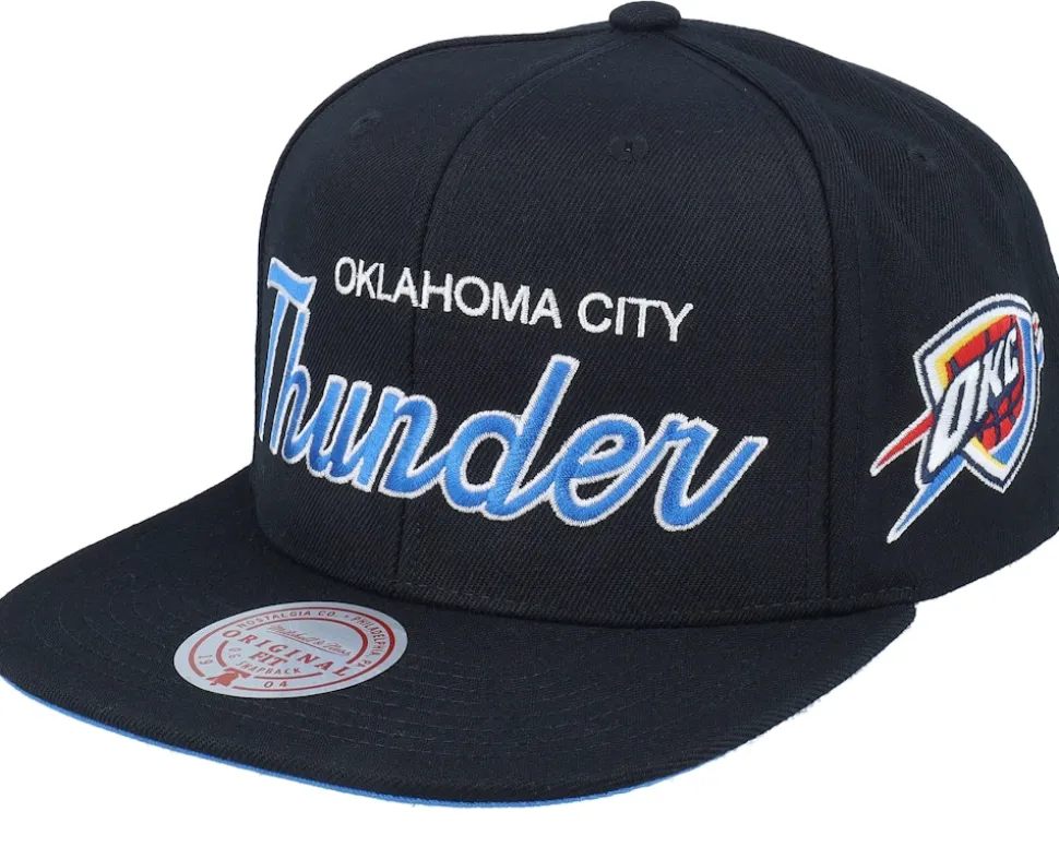 Oklahoma City Thunder Team Script 2.0 Black Snapback - Mitchell & Ness