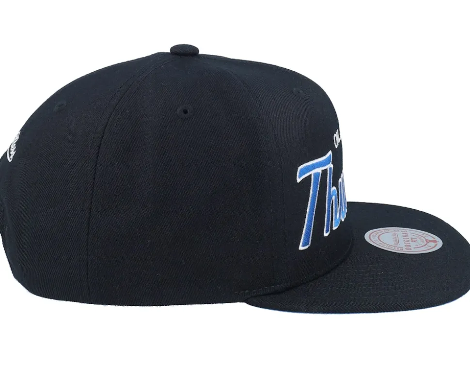 Oklahoma City Thunder Team Script 2.0 Black Snapback - Mitchell & Ness