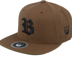 Old English B Brown Snapback - Bearded Man