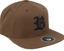 Old English B Brown Snapback - Bearded Man