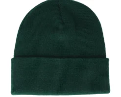 Old English B Patch Bottle Green Beanie - Bearded Man