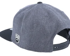 Old English B Patch Charcoal Grey/Black Snapback - Bearded Man