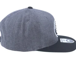 Old English B Patch Charcoal Grey/Black Snapback - Bearded Man