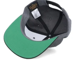 Old English B Patch Charcoal Grey/Black Snapback - Bearded Man