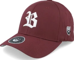 Old English B White On Maroon Flexfit - Bearded Man