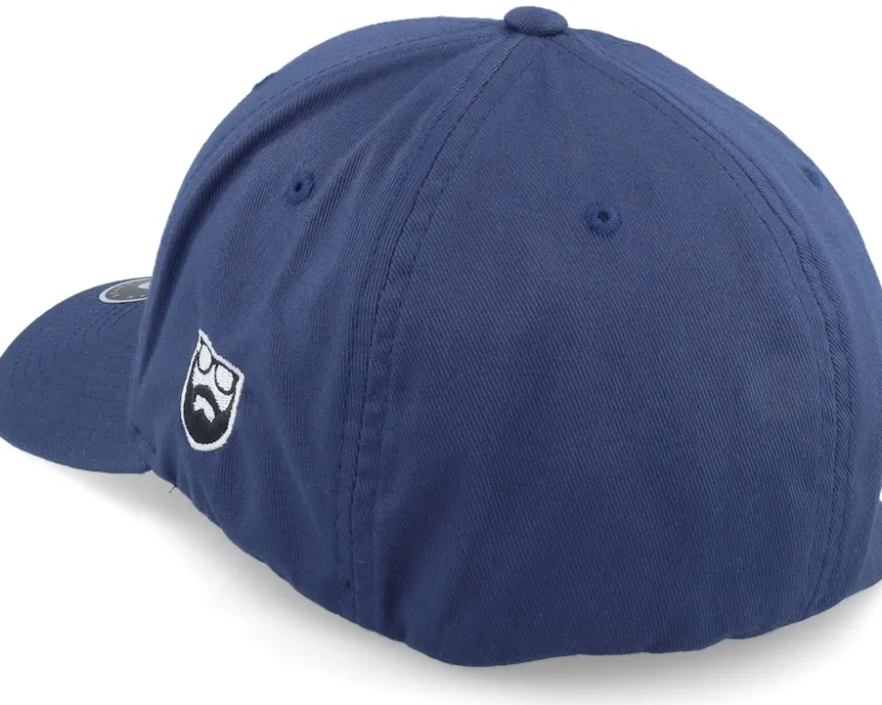 Old English B White On Navy Flexfit - Bearded Man