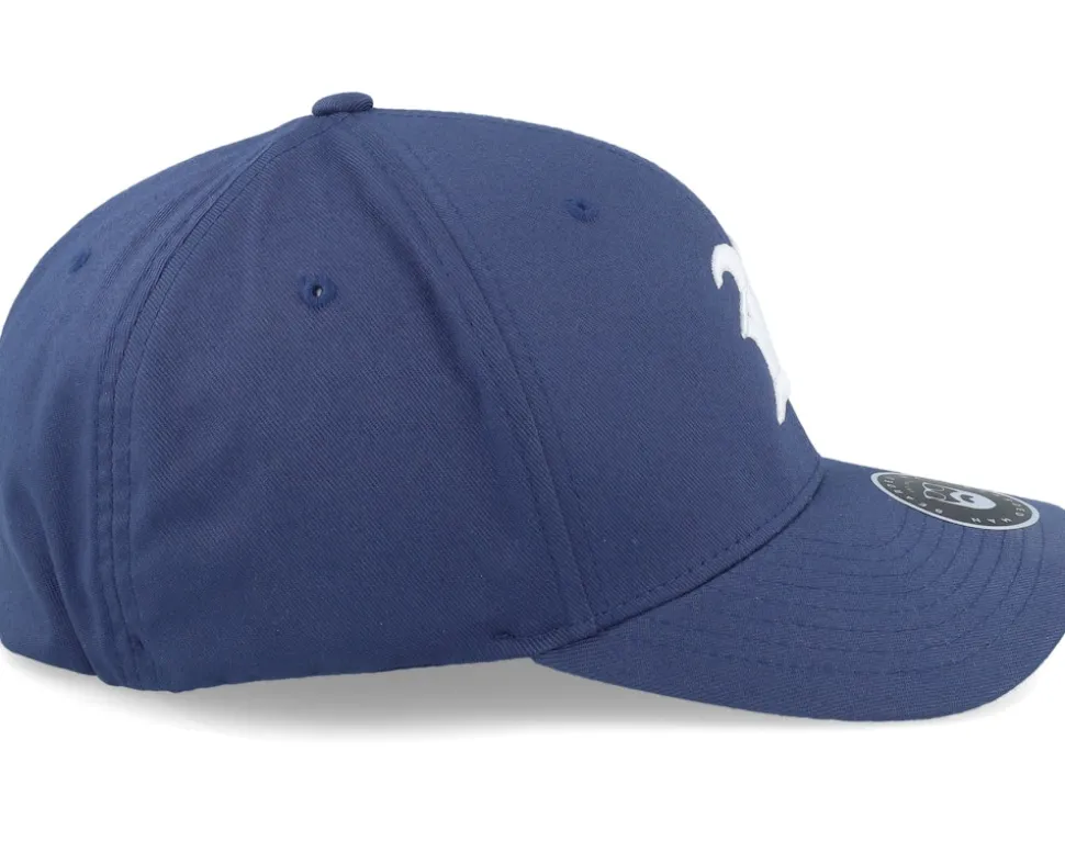 Old English B White On Navy Flexfit - Bearded Man