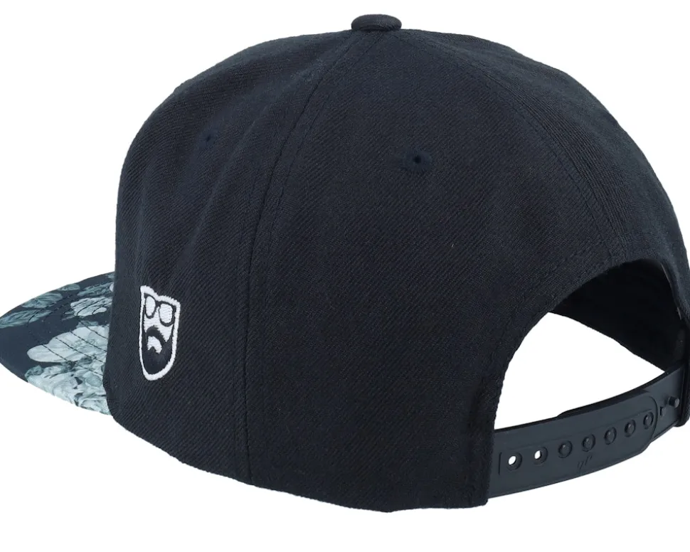 Old English Logo Black/Grey Rose Snapback - Bearded Man