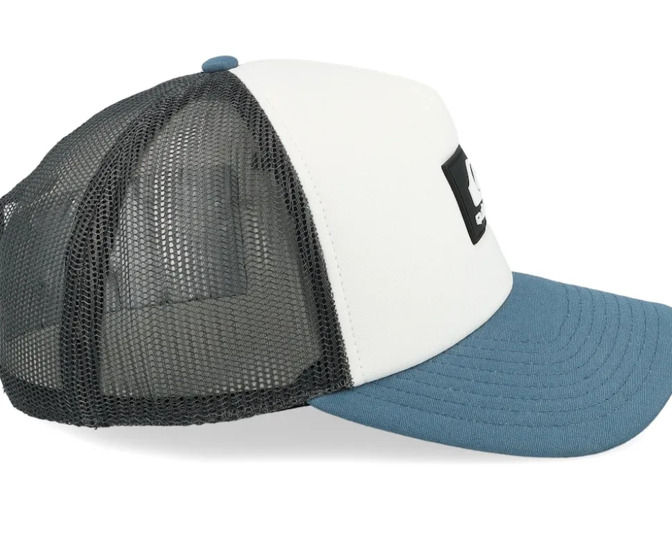 Omnipotent White/Blue/Charcoal Foam A-Frame Trucker - Quiksilver