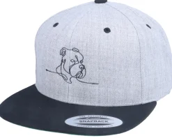 One Line Dog Heather Grey/Black Snapback - Iconic