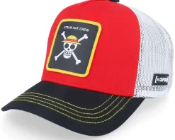 One Piece Logo Red/Black/White Trucker - Capslab