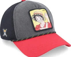 One Piece Luffy Black/Grey/Red A-Frame Trucker - Capslab