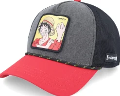 One Piece Luffy Black/Grey/Red A-Frame Trucker - Capslab