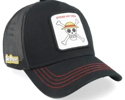 One Piece Straw Hat Crew Black Trucker - Capslab