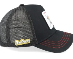 One Piece Straw Hat Crew Black Trucker - Capslab
