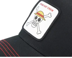 One Piece Straw Hat Crew Black Trucker - Capslab