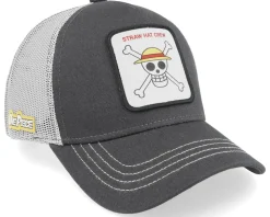 One Piece Straw Hat Crew Black Trucker - Capslab