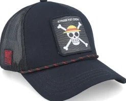 One Piece Straw Hat Crew Black A-Frame trucker - Capslab