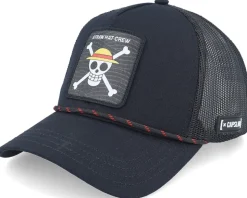 One Piece Straw Hat Crew Black A-Frame trucker - Capslab