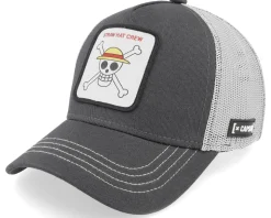 One Piece Straw Hat Crew Charcoal/Grey Trucker - Capslab