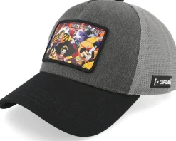 One Piece Straw Hat Crew Grey/Black A-Frame Trucker - Capslab