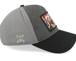 One Piece Straw Hat Crew Grey/Black A-Frame Trucker - Capslab
