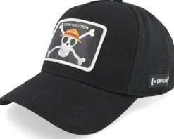 One Piece Straw Hat Crew Black A-Frame Trucker - Capslab
