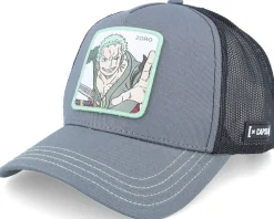 One Piece Zoro Grey/Black A-Frame Trucker - Capslab