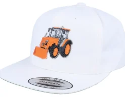 Orange Tractor White Snapback - Kiddo Cap