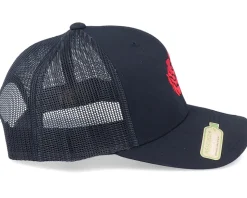 Organic Red Rose Petal Black Trucker - Iconic