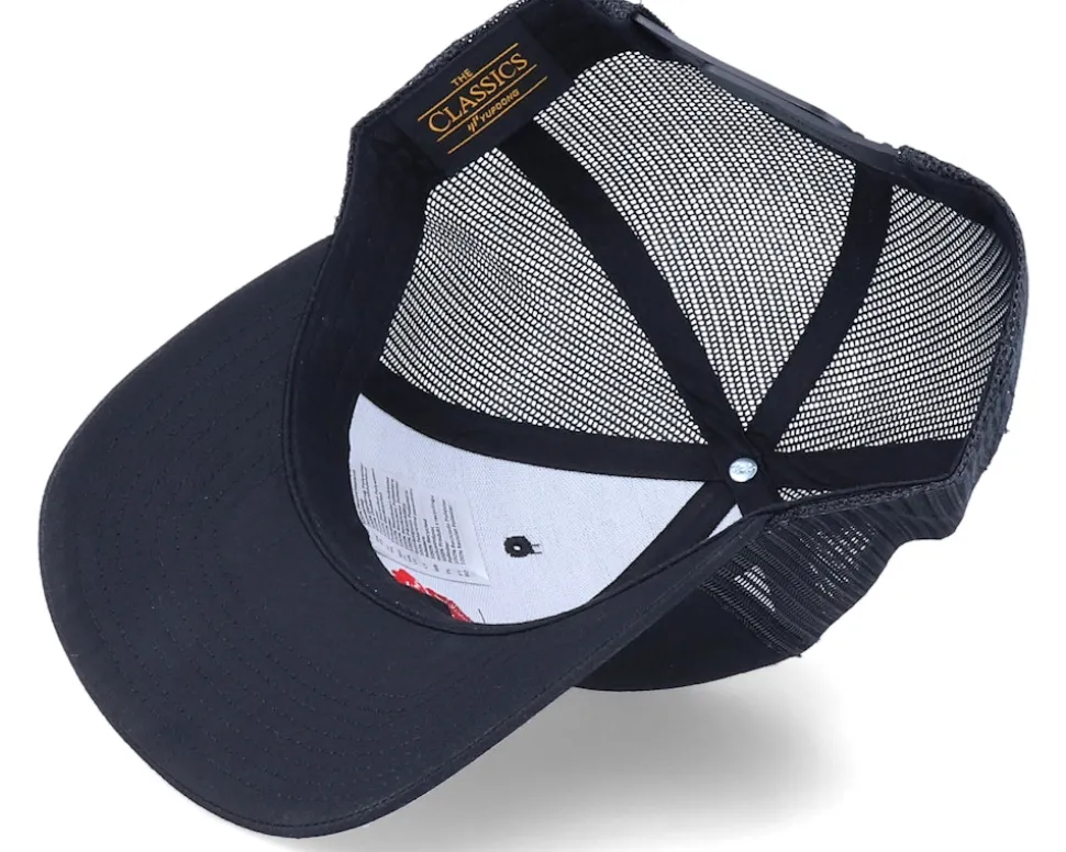 Organic Red Rose Petal Black Trucker - Iconic