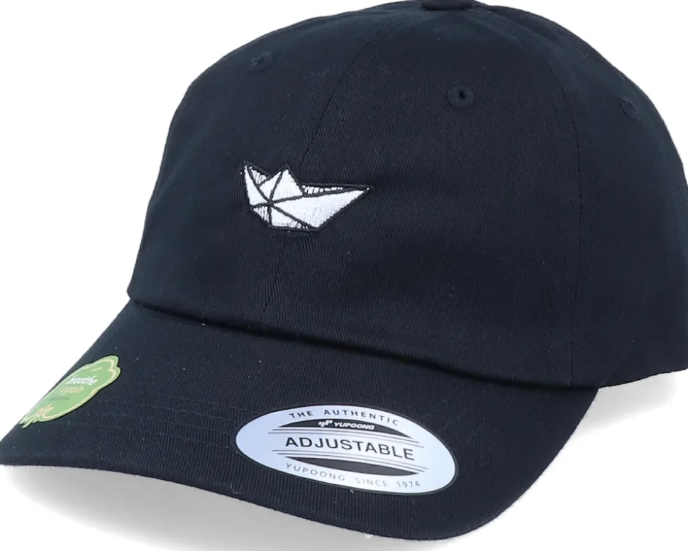 Organic Tiny Paper Boat Black Dad Cap - Iconic
