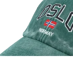 Oslo Norway Washed Green Dad Cap - Iconic