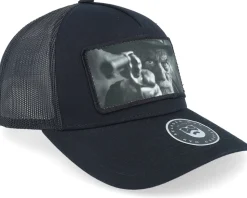 Outlaw With Revolver Black A-Frame Trucker - Bearded Man