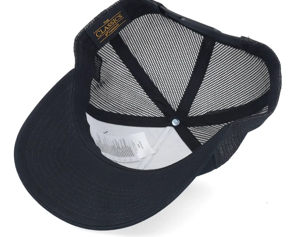 Outlaw With Revolver Black A-Frame Trucker - Bearded Man