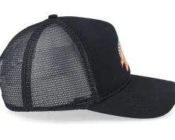 Oval Check Flame Black Trucker - Santa Cruz