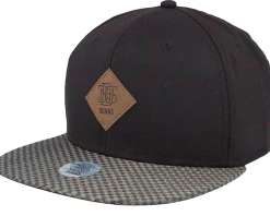 6p Sb Glencheck Brown Snapback - Djinns