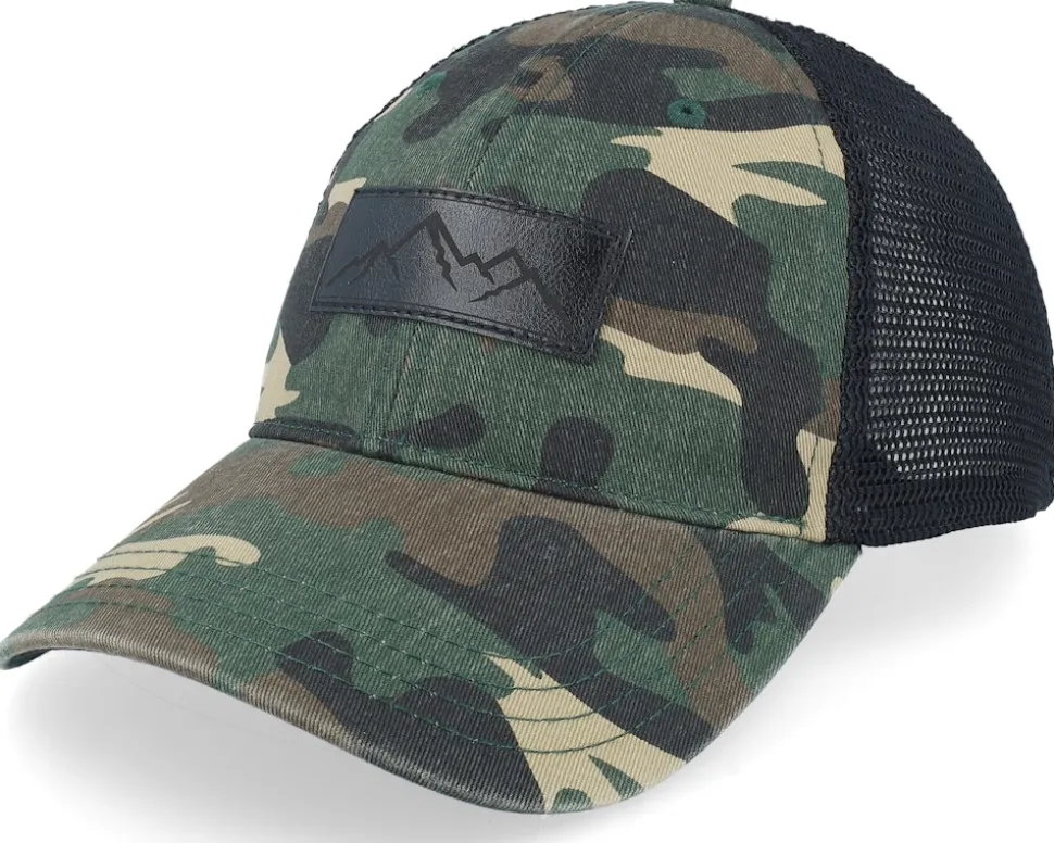 111p Small Box Mountain Patch Camo/Black Trucker - Wild Spirit