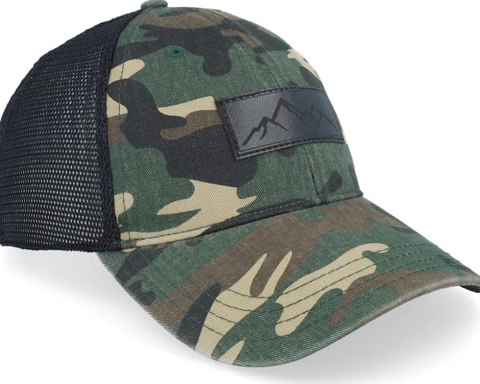 111p Small Box Mountain Patch Camo/Black Trucker - Wild Spirit