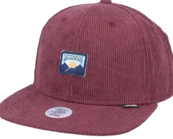 6P Truefit Cord Mountains Wine Snapback - Djinns